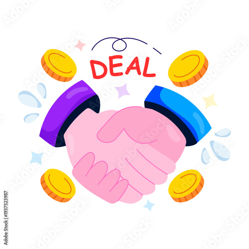 A beautiful design illustration of business deal