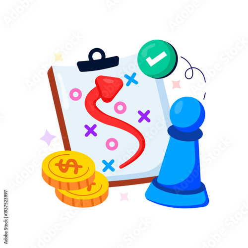 A unique design illustration of business strategy 