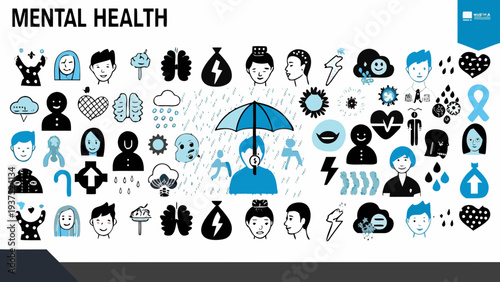 Illustrative depiction of mental health concepts and emotional wellbeing