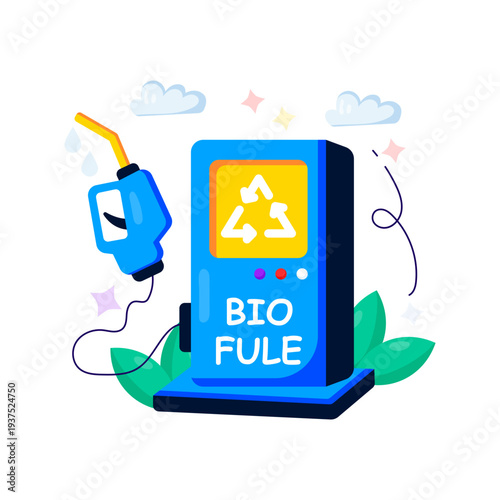 Premium download illustration of bio fuel pump