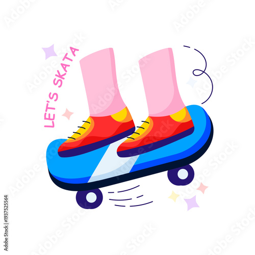 An illustration design of skating 