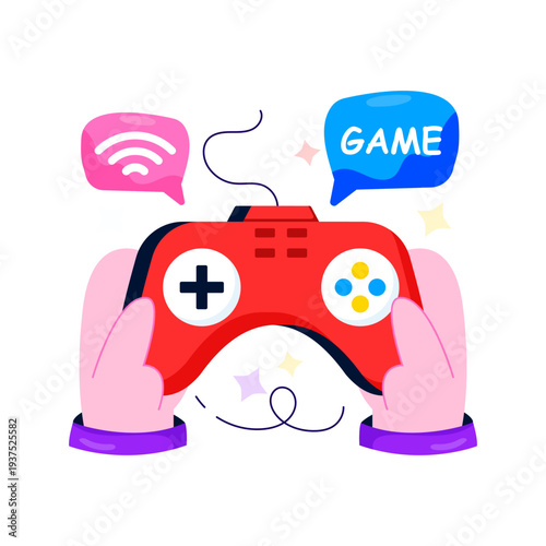 Modern design illustration of video gaming 