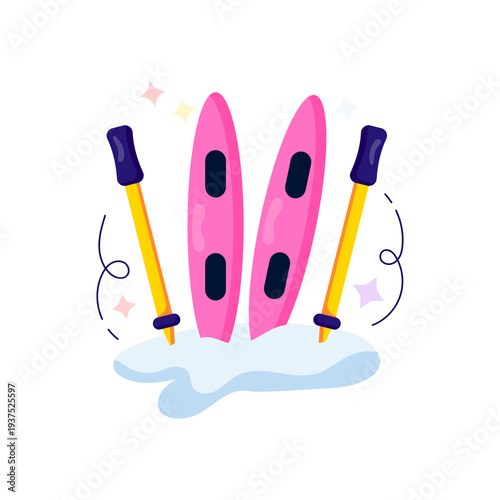 An illustration design of ski accessory 