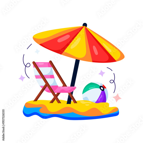 Modern design illustration of sunbed 