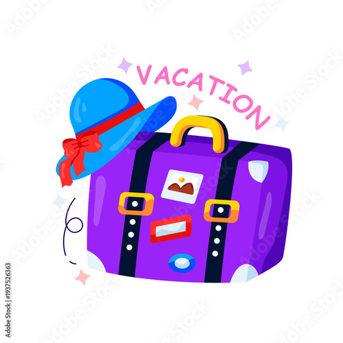 Conceptual flat design illustration of vacations 