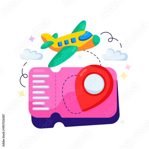A unique design illustration of air ticket 
