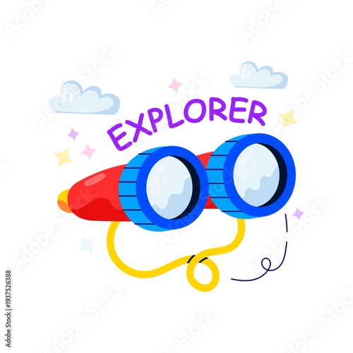 A unique design illustration of binoculars 