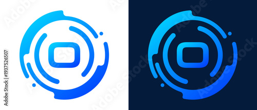 Modern letter “O” logo with circular abstract lines and blue gradient style, representing digital technology, innovation, connectivity, and professional tech branding.