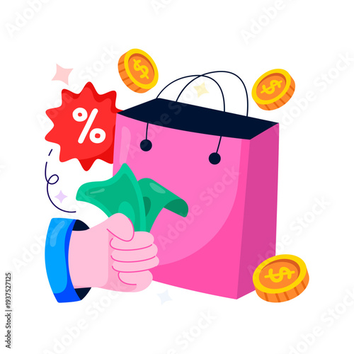 Modern design illustration of shopping payment 