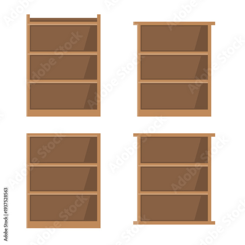 wooden shelf vector