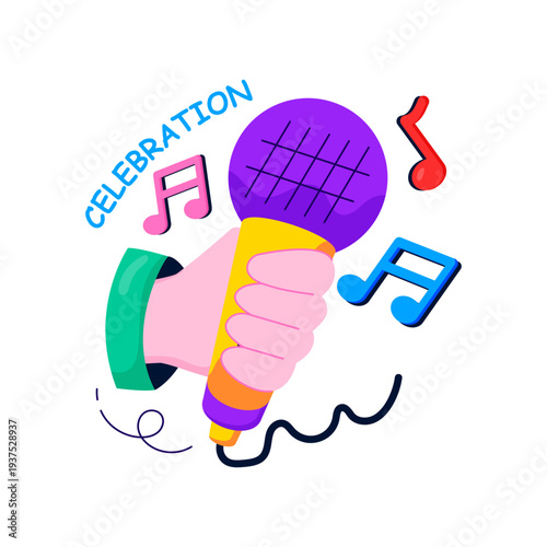         illustration of singing concert in flat design