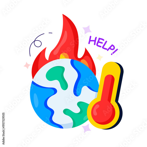 An illustration design of global warming 