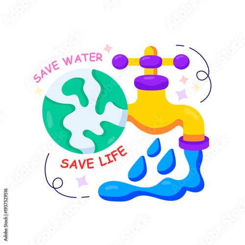 A beautiful design illustration of save water save life