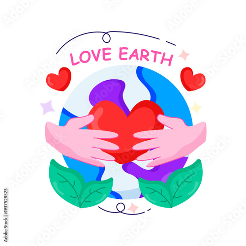 Modern design illustration of planet love