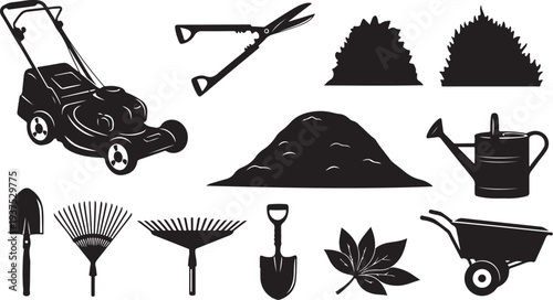 Gardening tools and equipment for yard work and maintenance