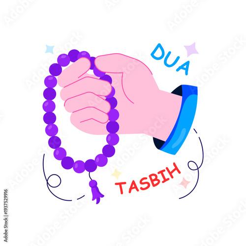 String of holy beads, rosary illustration