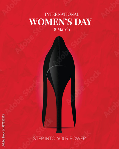 International Women’s Day High Heel Silhouette Women Empowerment Concept