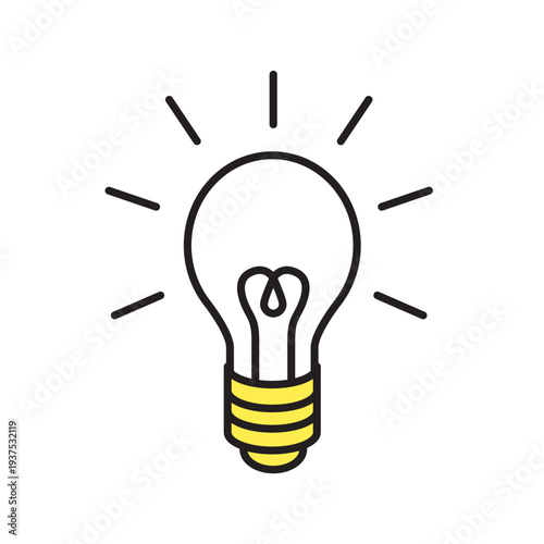アイデアを表す電球アイコンのイラスト