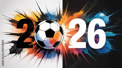 Wallpaper Mural 2026 Football World Cup Vibrant Minimalist Badge Design with Bold Navy Red Accents Ideal for Digital Banners Social Media Headers Merchandise Graphics Torontodigital.ca