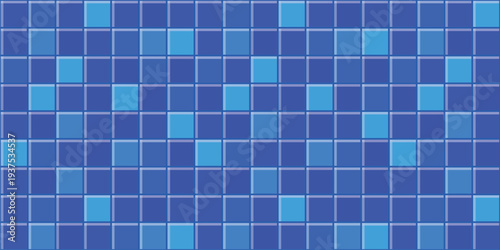 Seamless blue square tile mosaic pattern a geometric background texture for swimming pools bathrooms or modern interior vector pixel background