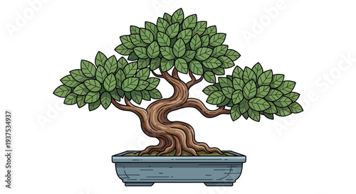 Pixel Art Bonsai Tree in Pot