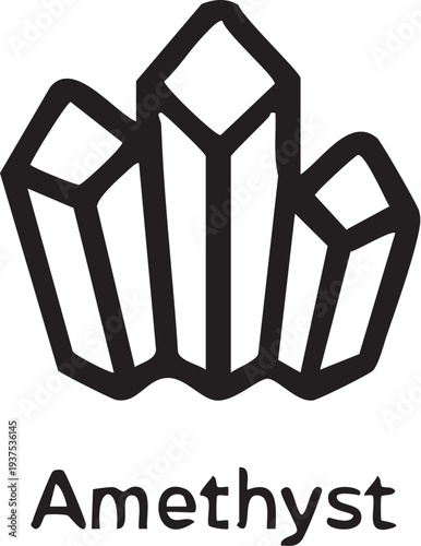 Amethyst Crystal Cluster Icon.