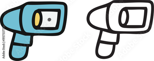 Barcode Scanner Handheld Device Icon Illustration.