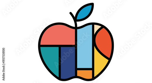 Colorful Apple Logo Design Element.