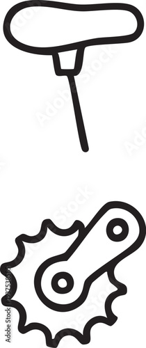 Bicycle Chain Tool and Sprocket Icon.