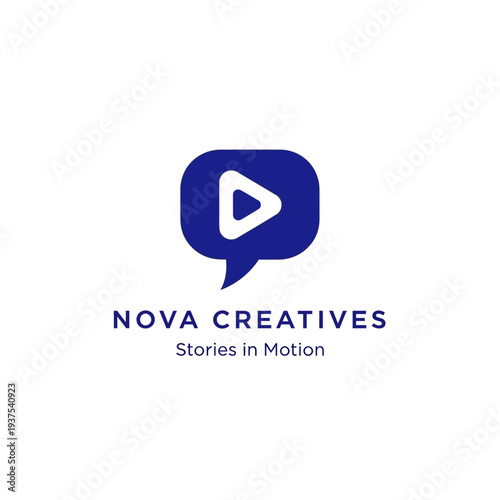 Nova Creatives Logo Design with Play Button.