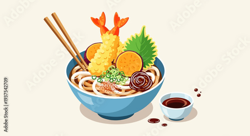 Udon Noodle Soup with Shrimp Tempura