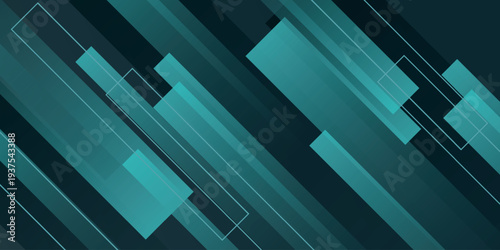 Dark green background with overlapping glowing geometric layers. Modern and futuristic design for cover, brochure, certificate, website, and presentation. VOL. 4