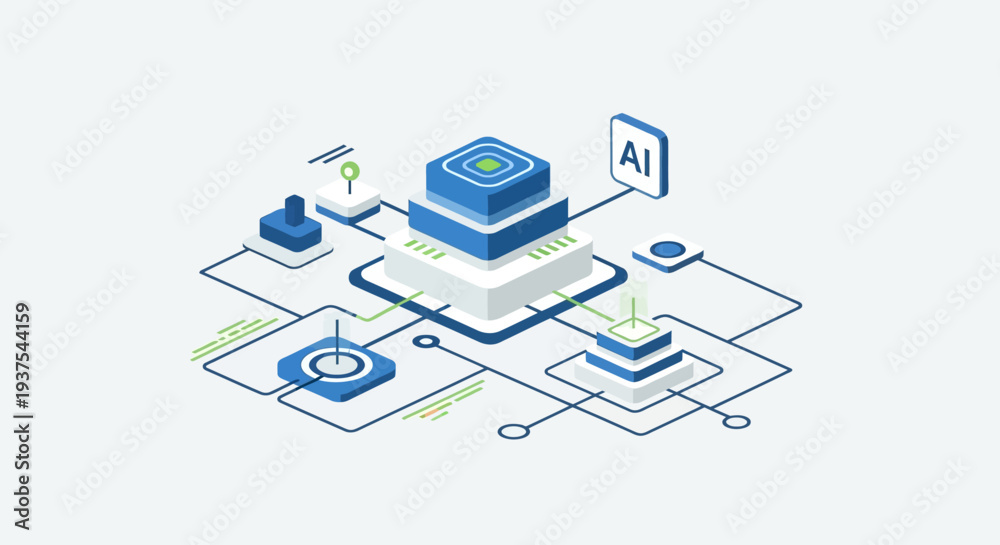 Fototapeta premium Artificial Intelligence Circuit Board System.