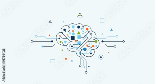Artificial Intelligence Brain Circuit Board Concept.