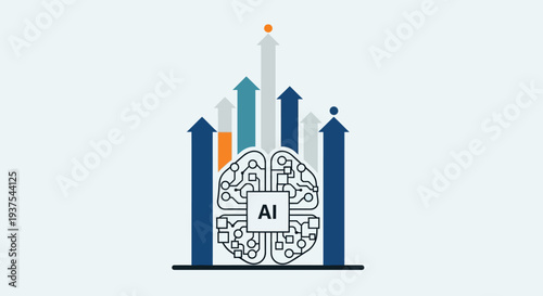 Artificial Intelligence Brain Circuit Board Concept.