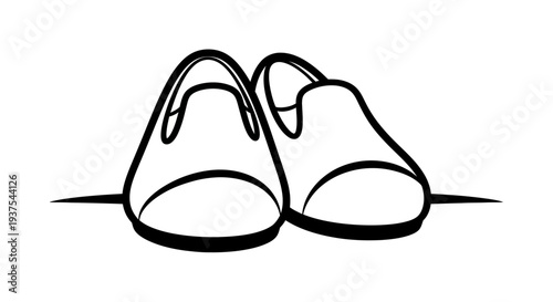 Simple black and white illustration of a pair of slippers.