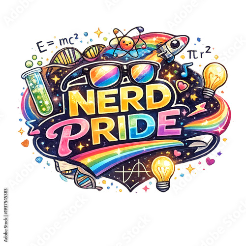 nerd pride emblem, nerd pride rainbow, geek pride badge, nerd culture emblem, rainbow nerd symbol, geek identity badge, nerd pride logo, lgbtq nerd pride, rainbow geek culture, nerd community symbol, 