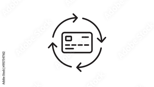 Credit card cycle icon for recurring payments.
