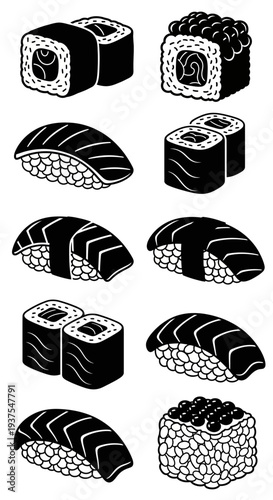 Sushi Assortment: Nigiri, Maki, and Caviar Rolls