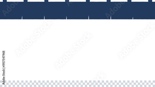 伝統的な紺色の暖簾と市松模様の和風フレーム背景。お祭りや和食、お正月などの告知用テンプレート。市松模様の装飾フレーム付き和モダンベクター素材。Japanese navy blue Noren curtain and checkered frame.
