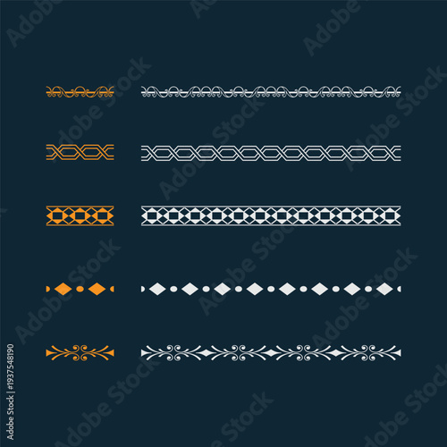 Modern Geometric and Minimalist Linear Borders for Web Interface