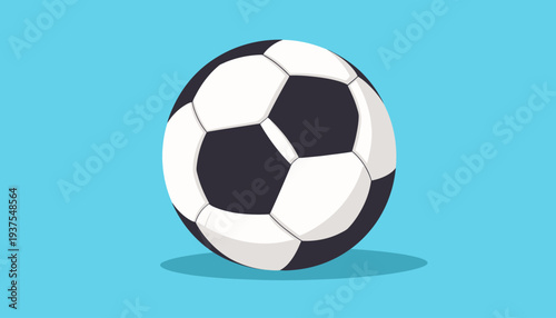 Soccer Ball Illustration on Blue Background