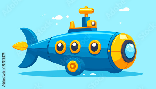 Cartoon Submarine Illustration