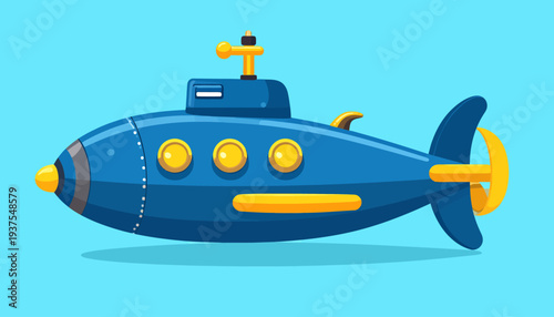 Cartoon Submarine Vector Illustration