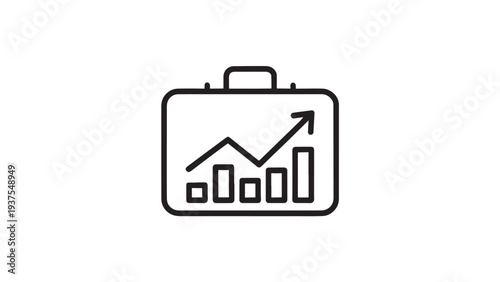 Briefcase icon with growth chart inside.