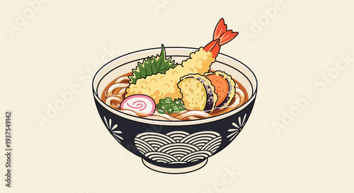 Udon Noodle Soup with Shrimp Tempura