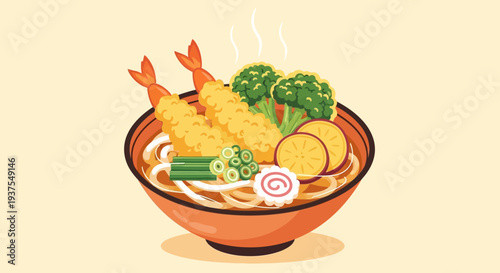 Tempura Udon Noodles Bowl