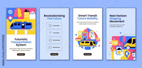 Flat Cartoon Hand Drawn Futuristic Transportation System Social Media Story Background