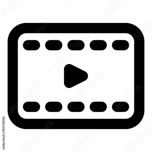 Modern play button icon for video and music streaming services