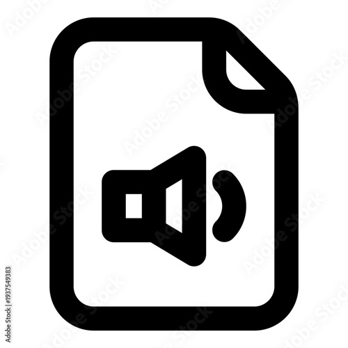 Modern document icon with speaker symbol for audio notes